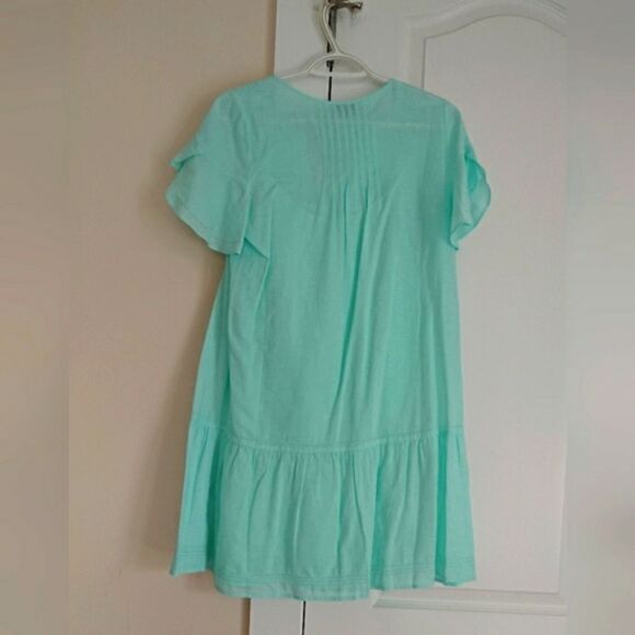 Vineyard Vines teal blue Flutter sleeve boho tassels dress - Picture 2 of 11